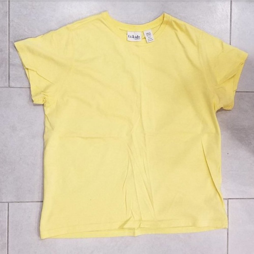 L.L. Bean kids yellow crew neck tee